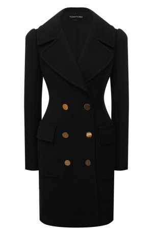 Шерстяное пальто Tom Ford. Цвет: чёрный