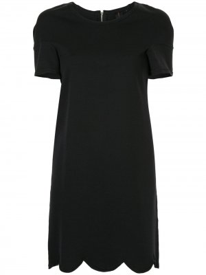 Платье с короткими рукавами волнистым подолом Comme Des Garçons Pre-Owned. Цвет: черный