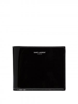 Бумажник с тисненым логотипом Saint Laurent. Цвет: черный