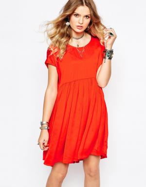 Оранжевое платье с присборенной юбкой Collie Gat Rimon. Цвет: оранжевый