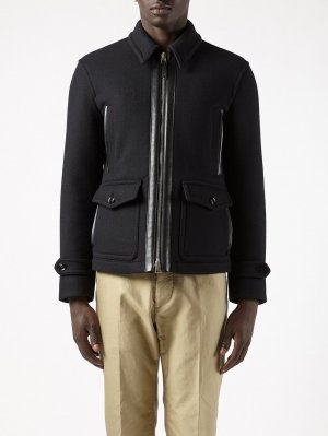Куртка из смесового фетра с карманами и клапанами , черный Tom Ford