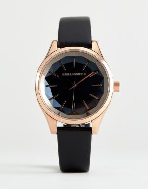 Женские часы с черным циферблатом и кожаным ремешком KL1625 Karl Lagerfeld. Цвет: черный