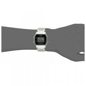 Наручные часы Vintage 76916, серебряный, черный CASIO. Цвет: серебристый/черный/серебристый-черный