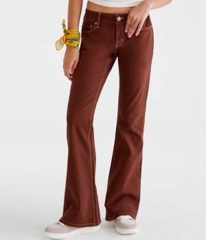 Расклешенные джинсы с низкой посадкой, коричневый Aeropostale