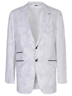 Пиджак хлопковый с узором BILLIONAIRE. Цвет: белый