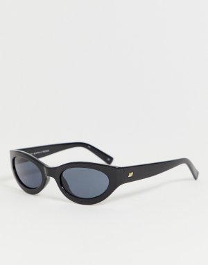 Черные солнцезащитные очки в квадратной оправе -Черный Le Specs