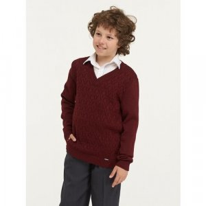 Пуловер , шерсть, длинный рукав, средней длины, без карманов, размер 32/128, бордовый VAY. Цвет: бордовый