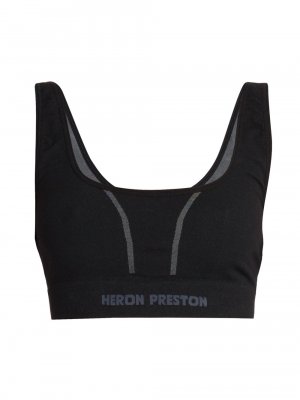Спортивный бюстгальтер с круглым вырезом и логотипом , черный Heron Preston