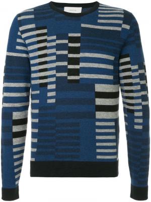 Geometric knit sweater Cerruti 1881. Цвет: синий