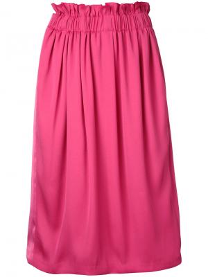 Пышная юбка миди Astraet. Цвет: розовый и фиолетовый
