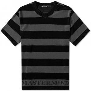Mastermind world Велюровая футболка в полоску, черный