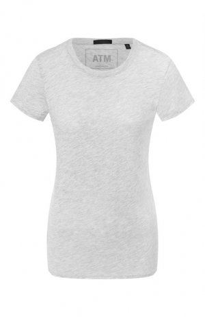 Хлопковая футболка ATM Anthony Thomas Melillo. Цвет: серый