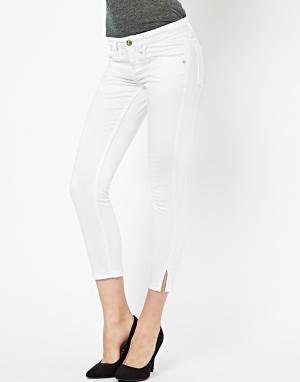 Белые облегающие джинсы 3/4 Monkee Genes. Цвет: белый