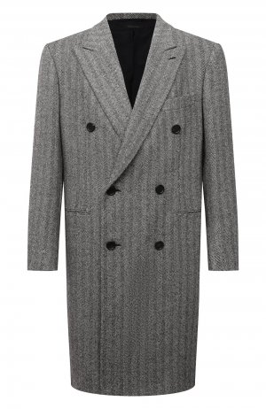 Шерстяное пальто Brioni. Цвет: серый