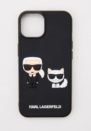 Чехол для iPhone Karl Lagerfeld 14  с 3D принтом. Цвет: черный