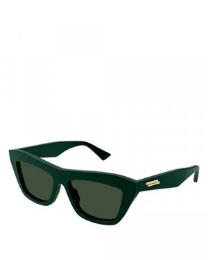 Классические солнцезащитные очки «кошачий глаз» с лентой, 55 мм , цвет Green Bottega Veneta