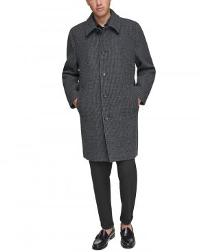 Мужское однобортное пальто Rennel с узором «гусиные лапки» , серый Marc New York