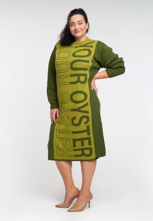 Платье Ecopooh ЗЕРКАЛО. Цвет: зеленый
