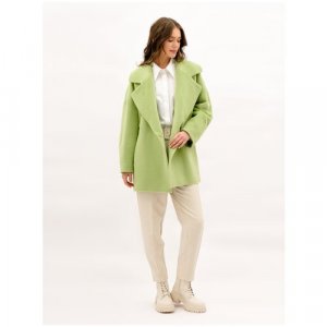 Пальто , размер 50/170, зеленый Lea Vinci. Цвет: зеленый/салатовый