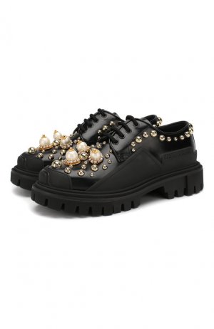 Кожаные дерби Trekking Dolce & Gabbana. Цвет: черный