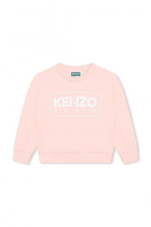 Kenzo kids Детская хлопковая толстовка, розовый
