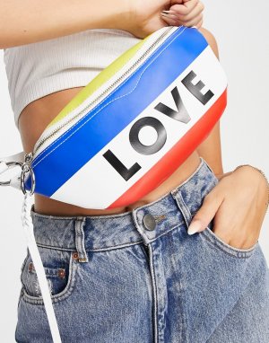 Разноцветная сумка-кошелек на пояс с надписью Love -Multi Rebecca Minkoff
