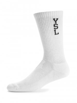 Хлопковые носки с логотипом Saint Laurent