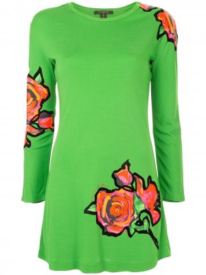 Платье с длинными рукавами и принтом pre-owned Louis Vuitton. Цвет: зеленый
