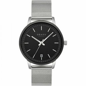 Наручные часы OBAKU V270LDABMC, черный, серебряный. Цвет: черный