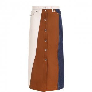 Джинсовая юбка-миди с карманами Victoria/Tomas. Цвет: разноцветный
