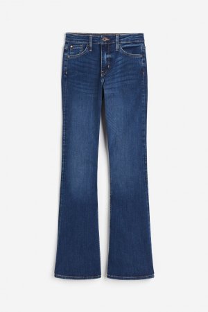 Расклешенные сверхвысокие джинсы , темно-синий H&M