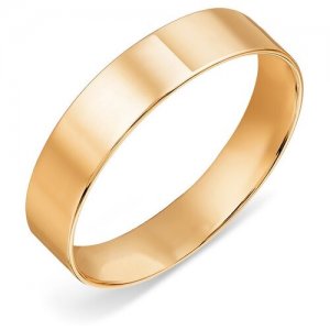 Кольцо обручальное , красное золото, 585 проба, родирование, размер 21 KARATOV