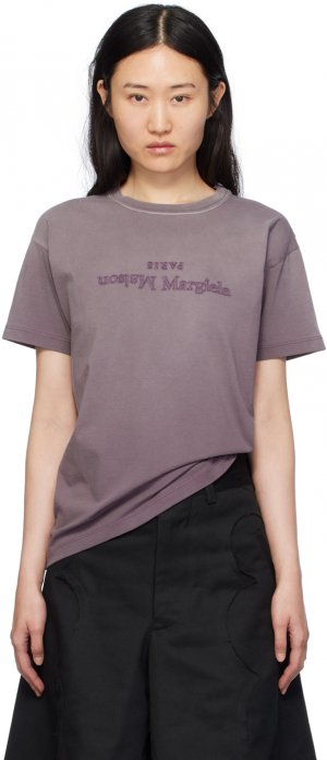 Фиолетовая футболка с обратной стороны Maison Margiela