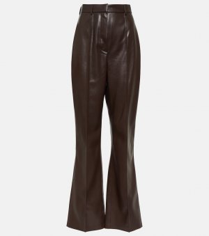 Leena расклешенные брюки из искусственной кожи , коричневый Nanushka