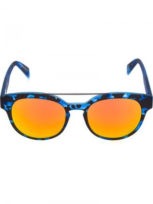 Солнцезащитные очки с камуфляжным принтом Italia Independent. Цвет: синий