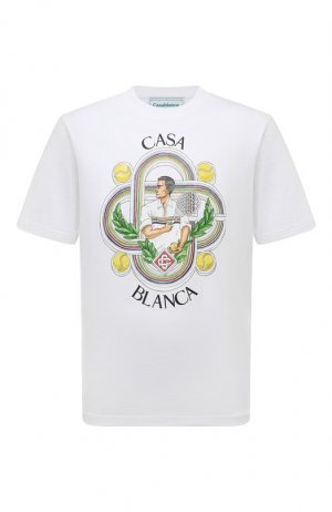 Хлопковая футболка Casablanca. Цвет: белый
