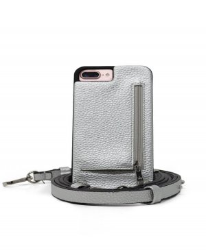 Чехол через плечо для iPhone Plus с кошельком на ремешке , серебро Hera Cases