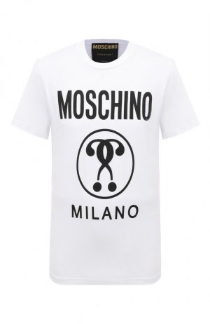 Хлопковая футболка Moschino. Цвет: чёрно-белый