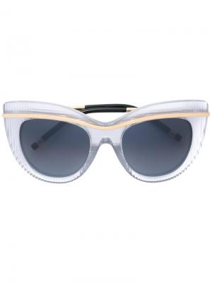 Солнцезащитные очки с оправой кошачий глаз Boucheron Eyewear. Цвет: серый