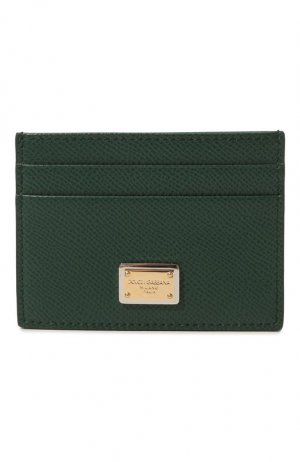 Кожаный футляр для кредитных карт Dolce & Gabbana. Цвет: зелёный