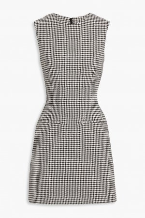 Твидовое мини-платье с металлизированным узором «гусиные лапки» DEREK LAM 10 CROSBY, черный Crosby