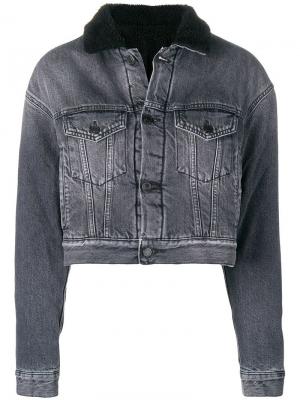 Приталенная джинсовая куртка Marcelo Burlon County Of Milan. Цвет: серый