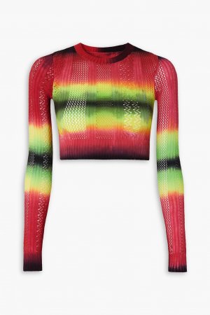 Укороченный свитер вязки пуанты деграде , красный AGR