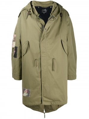 Oversized rain coat Raf Simons X Fred Perry. Цвет: зеленый
