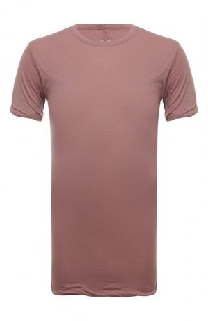 Хлопковая футболка Rick Owens. Цвет: розовый