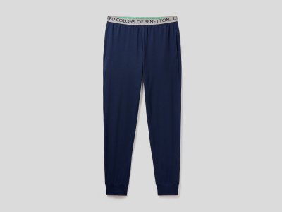 Пижамные брюки Benetton. Цвет: синий