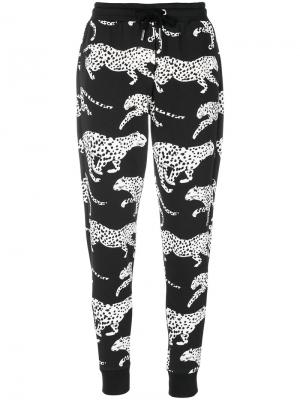 Спортивные брюки с леопардовым принтом Zoe Karssen. Цвет: чёрный