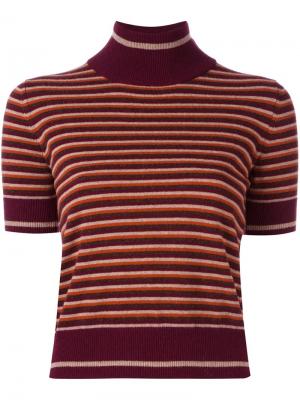 Полосатый свитер с короткими рукавами IM Isola Marras I'M. Цвет: красный