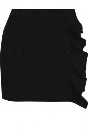 Однотонная мини-юбка с оборкой MSGM. Цвет: черный
