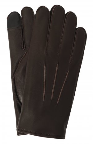 Кожаные перчатки Oscar Agnelle. Цвет: коричневый